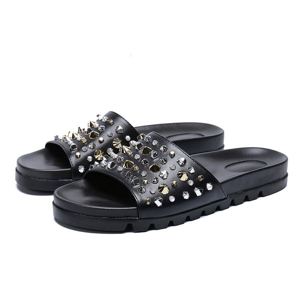 with slippers star rivet summer 2020 new beach shoes trend rivet slippers non-slip leather slippers women, Black
with slippers star rivet summer 2020 new beach shoes trend rivet slippers non-slip leather slippers women, Black