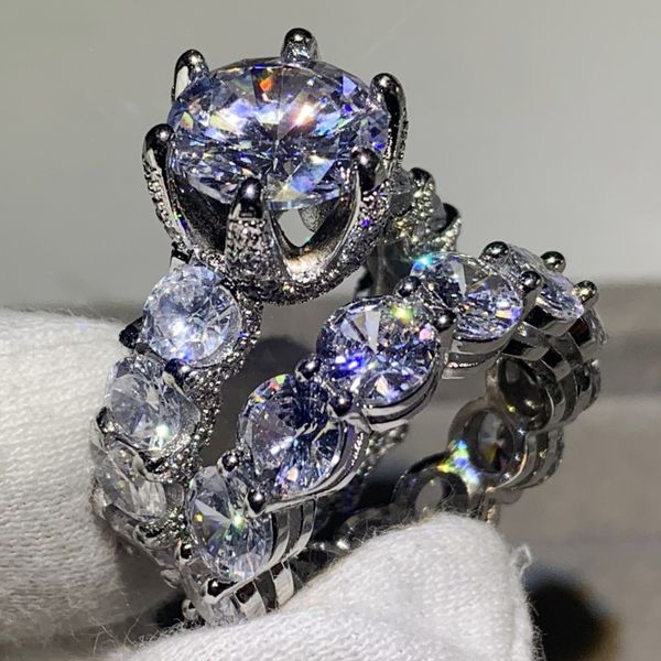 hip hop luxury jewelry 925 sterling silver round cut big white z cz diamond sona couple rings women wedding bridal ring set for lover, Slivery;golden
hip hop luxury jewelry 925 sterling silver round cut big white z cz diamond sona couple rings women wedding bridal ring set for lover, Slivery;golden