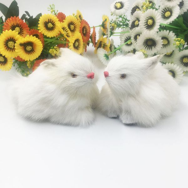 

simulation white bunny stuffed doll mini cute car furnishing articles deskdecoration festival party kids gift