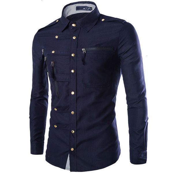 quality casual zipper multi button shirt slim men's shirts complex long sleeve shirt men clothing camisa masculina, White;black
quality casual zipper multi button shirt slim men's shirts complex long sleeve shirt men clothing camisa masculina, White;black