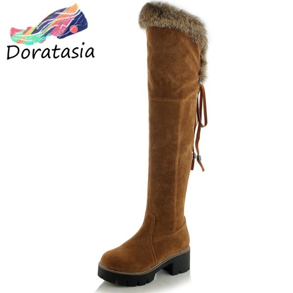 doratasia new girls fashion faux fur non slip boots women over the knee boots platform party high chunky heels shoes woman, Black
doratasia new girls fashion faux fur non slip boots women over the knee boots platform party high chunky heels shoes woman, Black