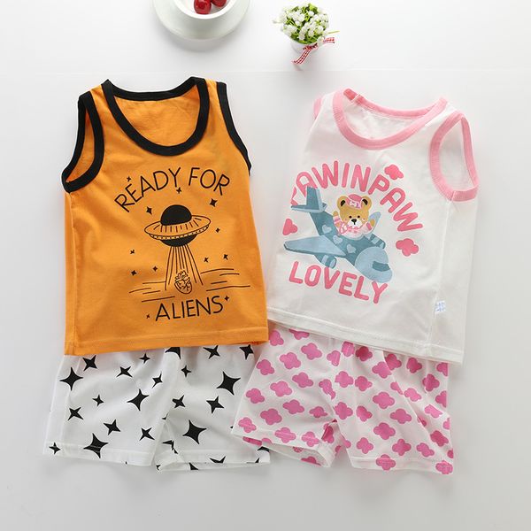 children's wear summer 2019 new kids'vest suit pure cotton explosive girl's vest shorts suit, White
children's wear summer 2019 new kids'vest suit pure cotton explosive girl's vest shorts suit, White
