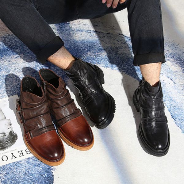 mens designer martin boots student casual fashion trend explosions british retro wind side zipper short tooling boots breathable and wear, Black
mens designer martin boots student casual fashion trend explosions british retro wind side zipper short tooling boots breathable and wear, Black