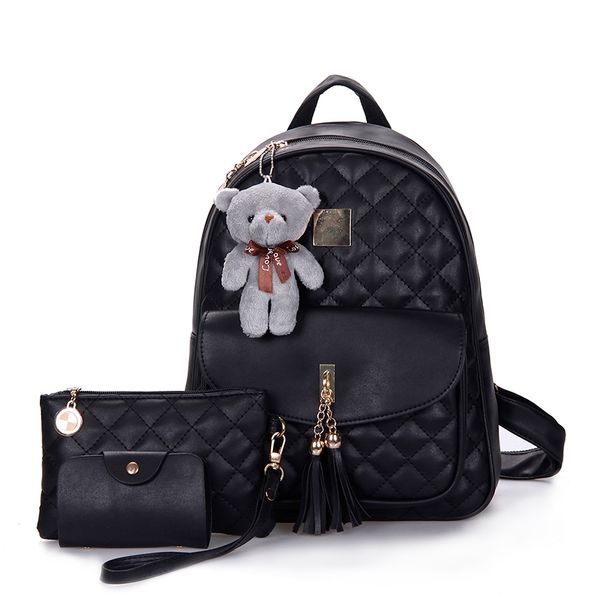 3 pcs bear backpack lady bag diamond lattice school bags for girls backpacks new new tassel shoulder sac a dos
3 pcs bear backpack lady bag diamond lattice school bags for girls backpacks new new tassel shoulder sac a dos