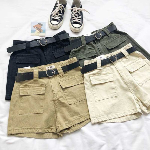 vintage women denim shorts with belt pocket wide leg summer ants cargo shorts, White;black
vintage women denim shorts with belt pocket wide leg summer ants cargo shorts, White;black