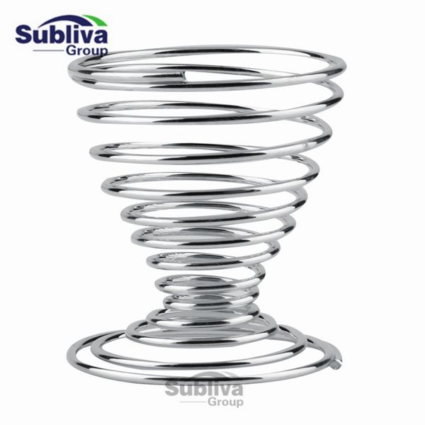 

New Styles Special Offer Kitchen Breakfast Hard Boiled Metal Egg Cup Spiral Spring Holder Egg Cup
