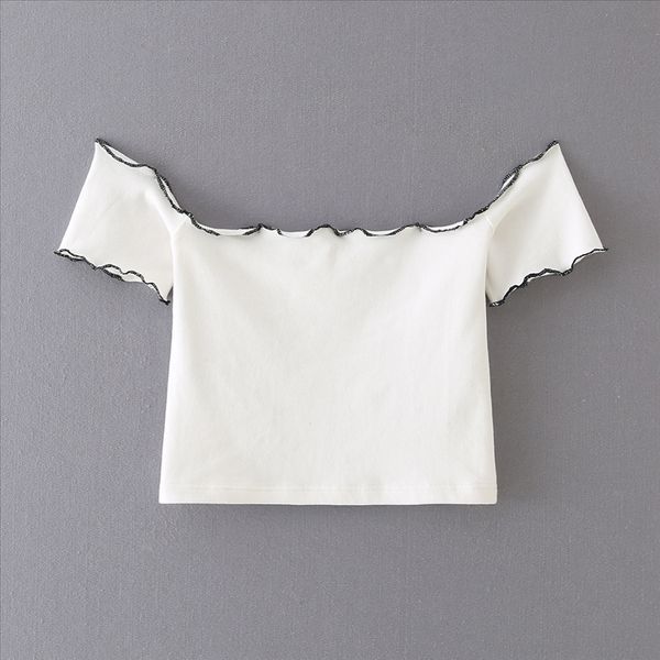 q0295-wind women's wear 2020 one-line collar contrast color slim short-sleeved t-shirt female q0295-wind women's wear 2020 one-lin, White
q0295-wind women's wear 2020 one-line collar contrast color slim short-sleeved t-shirt female q0295-wind women's wear 2020 one-lin, White