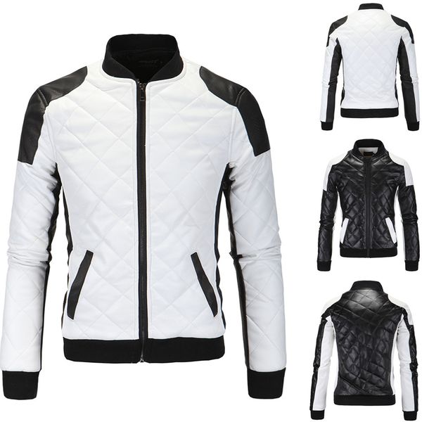 men's jacket locomotive fashion m-5xl large size black white colors men's pu leather jacket with stand collar and zipper clothes
men's jacket locomotive fashion m-5xl large size black white colors men's pu leather jacket with stand collar and zipper clothes