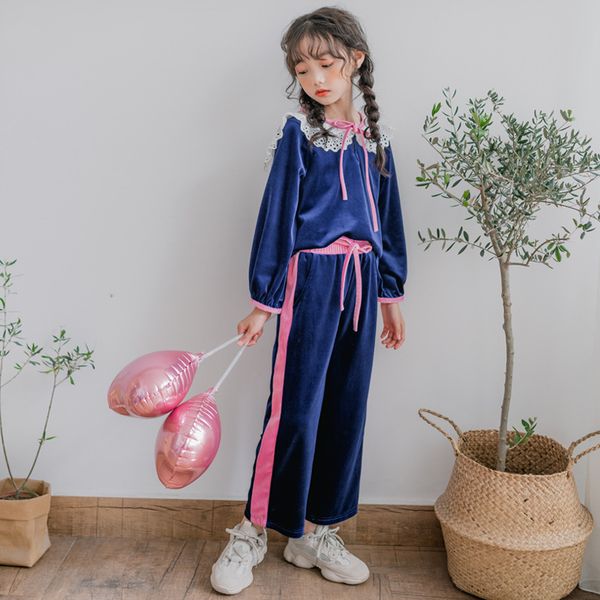 2019 autumn new girls casual lace doll collar long sleeve gold velvet girl suit, White
2019 autumn new girls casual lace doll collar long sleeve gold velvet girl suit, White