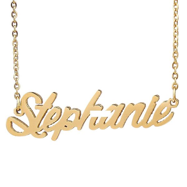 personalized custom 18k gold plated stainless steel script name necklace " stephanie " charm nameplate necklace jewelry gift nl-24, Silver
personalized custom 18k gold plated stainless steel script name necklace " stephanie " charm nameplate necklace jewelry gift nl-24, Silver