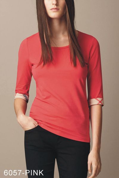 New Womens Designer T Shirts Cuff Frilled with Checked Print Designer Brand T-shirts Three-quarter Length Sleeves Women Shirts
New Womens Designer T Shirts Cuff Frilled with Checked Print Designer Brand T-shirts Three-quarter Length Sleeves Women Shirts