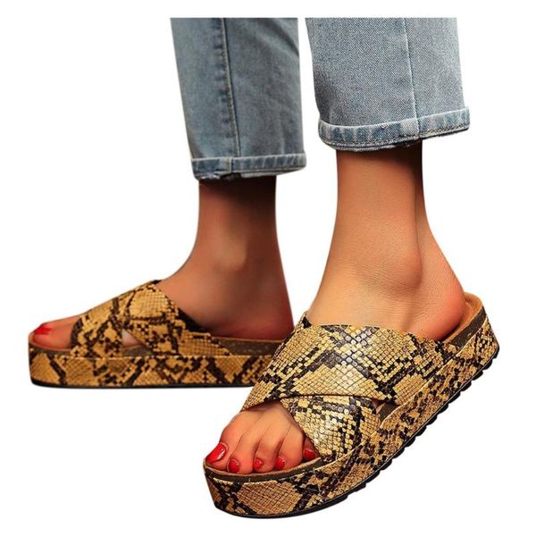 38# women slippers plus size 41 leopard snake sandals summer cool flip flops outside beach sandals soft slides casual shoes, Black
38# women slippers plus size 41 leopard snake sandals summer cool flip flops outside beach sandals soft slides casual shoes, Black