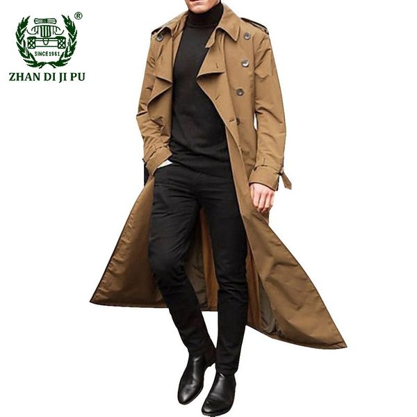men's trench coats casual spring autumn solid color business vintage long overcoat male fashion formal slim fit windbreakers, Tan;black
men's trench coats casual spring autumn solid color business vintage long overcoat male fashion formal slim fit windbreakers, Tan;black