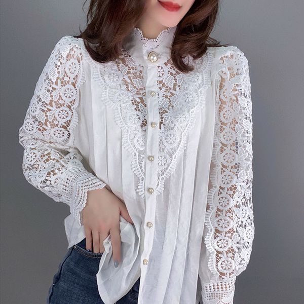 women floral lace blouses 2020 lantern sleeve ladies hollow out leisure shirt autumn spring elegant s-l, White
women floral lace blouses 2020 lantern sleeve ladies hollow out leisure shirt autumn spring elegant s-l, White