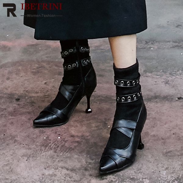 ribetrini popular classic plus size 32-48 women ankle boots band decoration pointed toe .5cm thin high heels ankle boots women, Black
ribetrini popular classic plus size 32-48 women ankle boots band decoration pointed toe .5cm thin high heels ankle boots women, Black