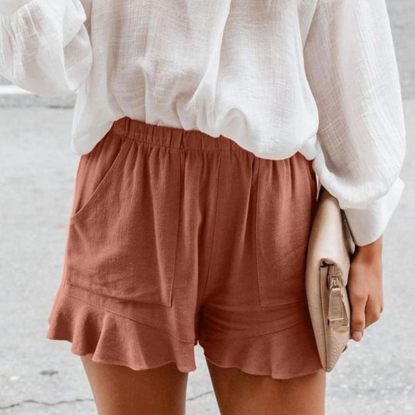 women's shorts womens short 2021 summer women ruffled elastic waist casual pocket beach loose feminino #35, White;black
women's shorts womens short 2021 summer women ruffled elastic waist casual pocket beach loose feminino #35, White;black