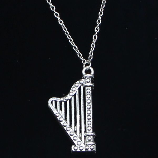 20pcs new fashion necklace 40x21mm harp musical silver pendants short long women men colar gift jewelry choker
20pcs new fashion necklace 40x21mm harp musical silver pendants short long women men colar gift jewelry choker