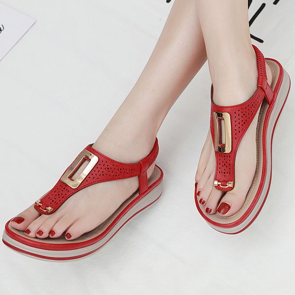 woman flip flop sandals women rome wedges women's elastic band female fashion metal ladies beach shoes plus size 42, Black
woman flip flop sandals women rome wedges women's elastic band female fashion metal ladies beach shoes plus size 42, Black