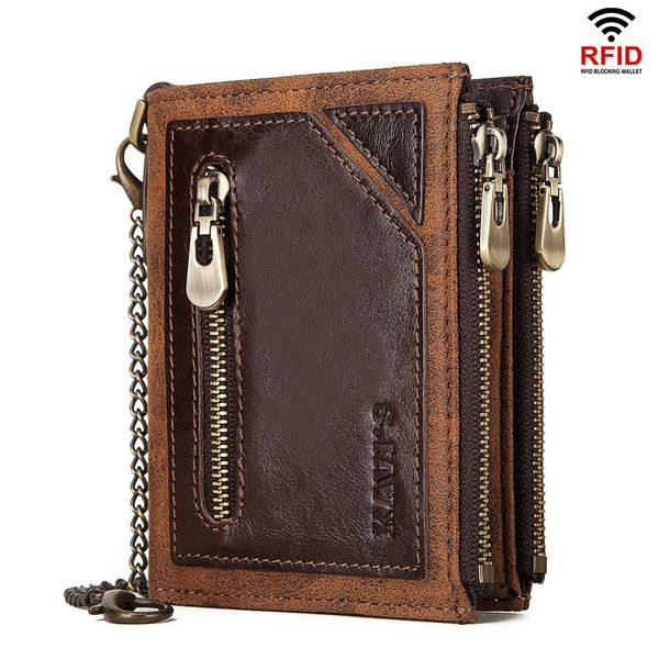 man wallet guard against theft brush rfid genuine leather wallet more function both zipper vertical section small change package for men, Red;black
man wallet guard against theft brush rfid genuine leather wallet more function both zipper vertical section small change package for men, Red;black