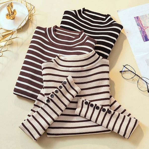autumn winter 2019 black white striped women sweater casual long sleeve half turtleneck knitted pullover elegant female sweater, White;black
autumn winter 2019 black white striped women sweater casual long sleeve half turtleneck knitted pullover elegant female sweater, White;black