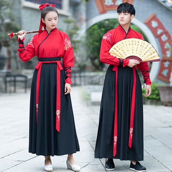 traditional chinese folk dance clothing summer ancient hanfu for men's female fairy daily improved tang suit 2 pcs dl4191, Black;red
traditional chinese folk dance clothing summer ancient hanfu for men's female fairy daily improved tang suit 2 pcs dl4191, Black;red