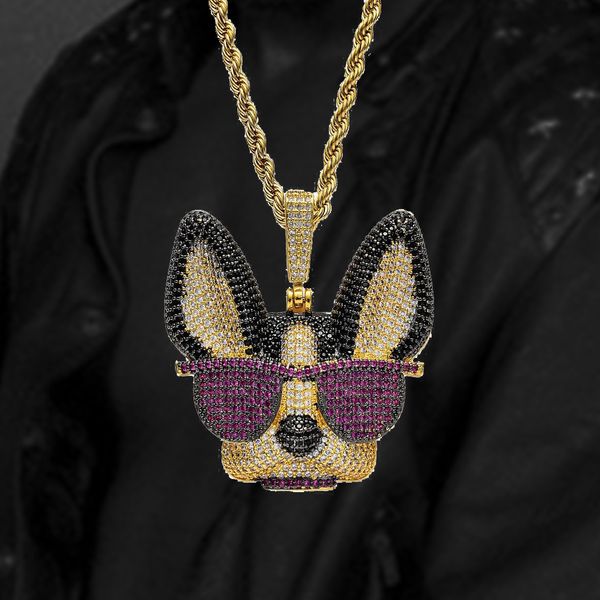 new gold colorful cz cubic zirconia bling cartoon dog with glasses pendant necklace hip hop diamond rapper jewelry gifts for men & women, Silver
new gold colorful cz cubic zirconia bling cartoon dog with glasses pendant necklace hip hop diamond rapper jewelry gifts for men & women, Silver