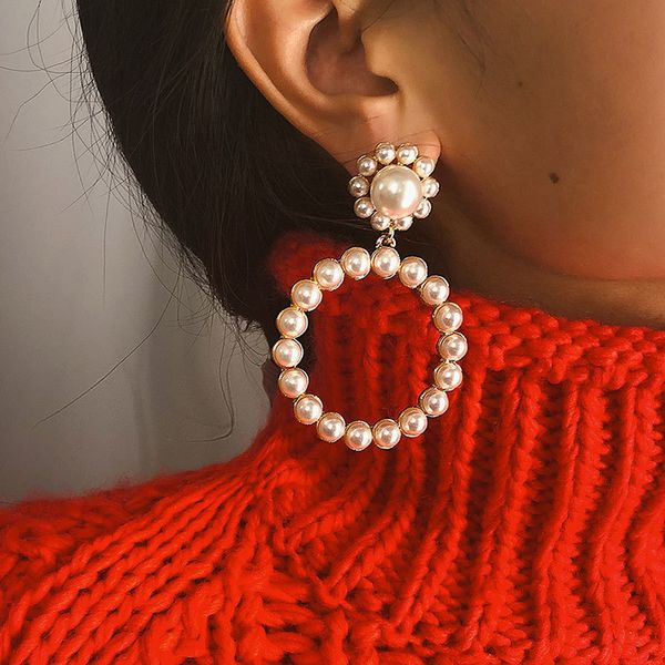 kmvexo trendy crystal round pendant drop earrings for women fashion pearl charm statement jewelry wedding earrings female 2019, Silver
kmvexo trendy crystal round pendant drop earrings for women fashion pearl charm statement jewelry wedding earrings female 2019, Silver