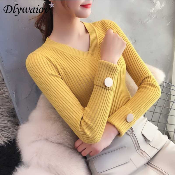 casual sweater women pullovers v neck solid elastic sweaters female fashion button long sleeve sweater 2020 modis femme new, White;black
casual sweater women pullovers v neck solid elastic sweaters female fashion button long sleeve sweater 2020 modis femme new, White;black