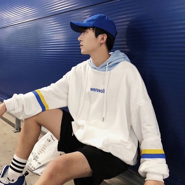 2019 spring and autumn new youth popular cotton print contrast color loose hoodie casual pullover white / black red m-2xl
2019 spring and autumn new youth popular cotton print contrast color loose hoodie casual pullover white / black red m-2xl