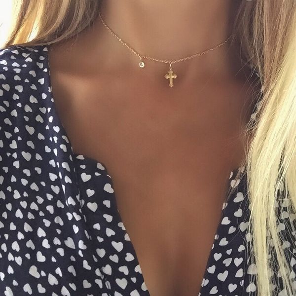 2019 simple chorker necklace for women crystal cross pendant necklace trendy short new fashion bohemian jewelry, Silver
2019 simple chorker necklace for women crystal cross pendant necklace trendy short new fashion bohemian jewelry, Silver