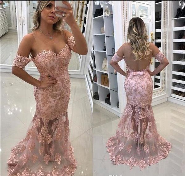 sheer backless off shoulder prom dresses sheer crew neck pink appliques beaded tulle floor length evening gowns mermaid vestidos, Black
sheer backless off shoulder prom dresses sheer crew neck pink appliques beaded tulle floor length evening gowns mermaid vestidos, Black