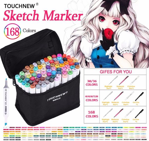 touchnew 30 40 60 80 168 цвета pen маркер set dual head эскиз маркеры кисть для бестраншейной манга анимация дизайн искусство supplies
touchnew 30 40 60 80 168 цвета pen маркер set dual head эскиз маркеры кисть для бестраншейной манга анимация дизайн искусство supplies