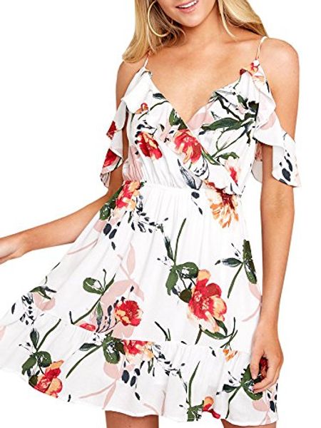 enjoybuy womens summer floral cold shoulder chiffon deep v neck empire waist mini dress, Black;gray
enjoybuy womens summer floral cold shoulder chiffon deep v neck empire waist mini dress, Black;gray