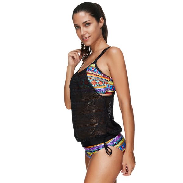 new female swimsuit floral mesh plus size two-piece padded strappy push up beachwear, White;black
new female swimsuit floral mesh plus size two-piece padded strappy push up beachwear, White;black