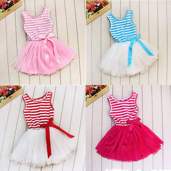 new baby toddler infant girls kids stripe tutu party dress christmas 4 colors, Red;yellow
new baby toddler infant girls kids stripe tutu party dress christmas 4 colors, Red;yellow