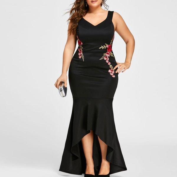 plus size embroidery party dress women v neck black tank solid color long elegant party female dress evening wear, Black;gray
plus size embroidery party dress women v neck black tank solid color long elegant party female dress evening wear, Black;gray