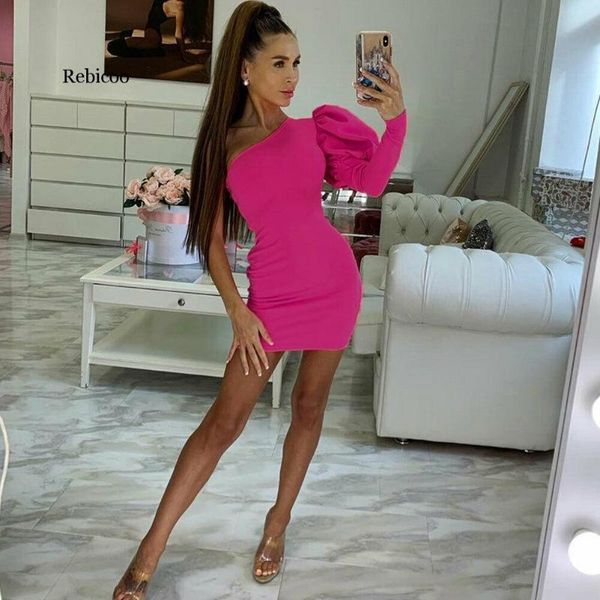 fashion women party dress solid one shoulder dress puff sleeve bodycon above knee party club wear, Black;gray
fashion women party dress solid one shoulder dress puff sleeve bodycon above knee party club wear, Black;gray