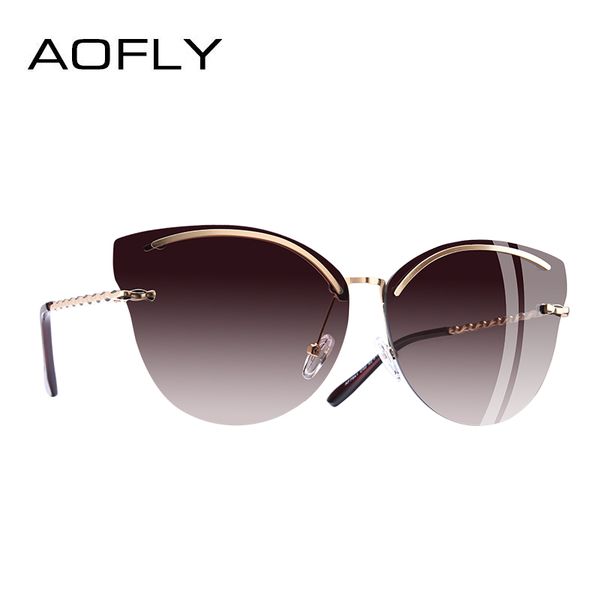 aofly brand design cat eye sunglasses women fashion mirror reflective sun glasses rimless frame alloy legs glasses uv400, White;black
aofly brand design cat eye sunglasses women fashion mirror reflective sun glasses rimless frame alloy legs glasses uv400, White;black