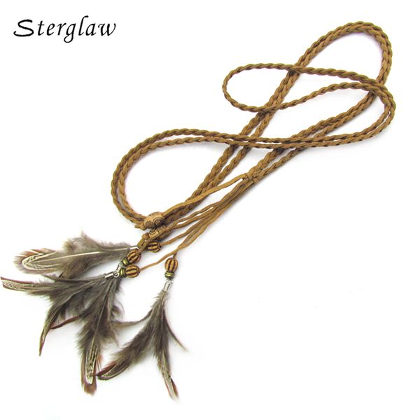 belts female personality casual feather modeling belt 2019 retro lady braided belt for women dress accessories b228, Black;brown
belts female personality casual feather modeling belt 2019 retro lady braided belt for women dress accessories b228, Black;brown