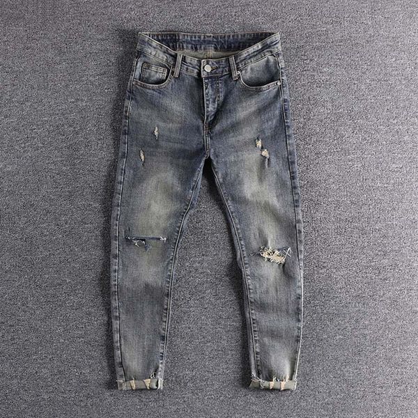2020 new arrival british hole youth leggings elastic comfortable fit men's jeans capris handsome boy trouser 962, Blue
2020 new arrival british hole youth leggings elastic comfortable fit men's jeans capris handsome boy trouser 962, Blue