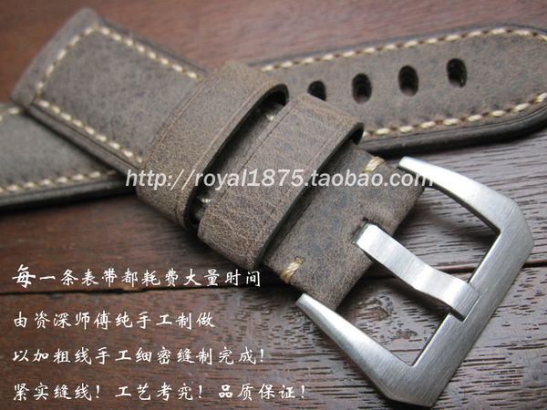 24 26mm handmade watchbands high grade genuine leather universal men retro thick watch band straps wristband for pam 31232111834, Black;brown
24 26mm handmade watchbands high grade genuine leather universal men retro thick watch band straps wristband for pam 31232111834, Black;brown