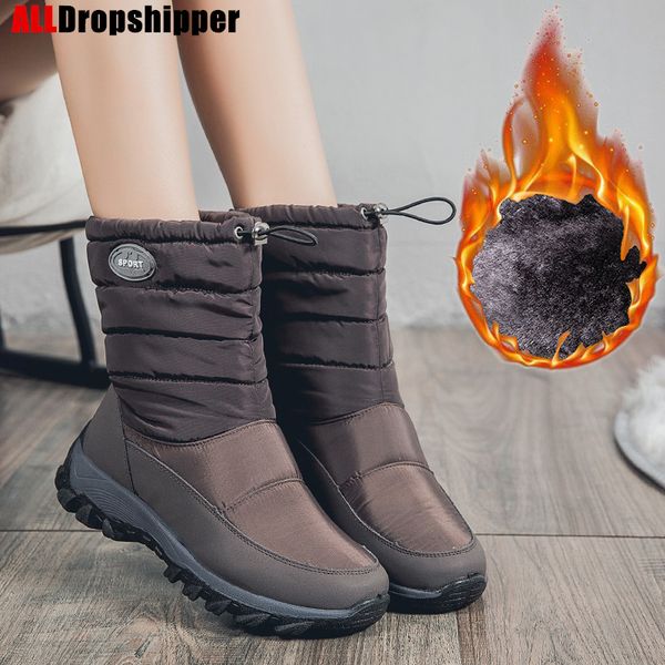 new women's boots winter waterproof warm snow boots with thick fur heels botas mujer chaussures female mid-boots cotton shoes, Black
new women's boots winter waterproof warm snow boots with thick fur heels botas mujer chaussures female mid-boots cotton shoes, Black