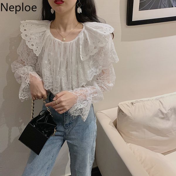 neploe lace shirts women spring 2020 double layer peter pan collar blouse flounced loose casual long sleeve elegant 1a239, White
neploe lace shirts women spring 2020 double layer peter pan collar blouse flounced loose casual long sleeve elegant 1a239, White