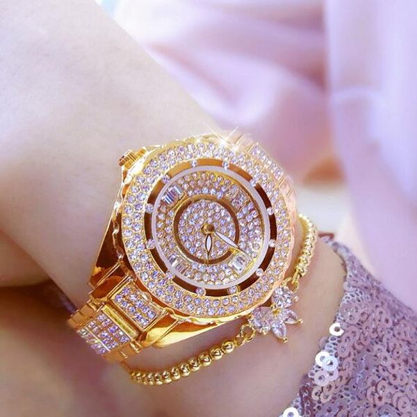 

2019 women watches lady diamond stone dress watch gold silver stainless steel rhineston wristwatch female crystal watch, Slivery;brown