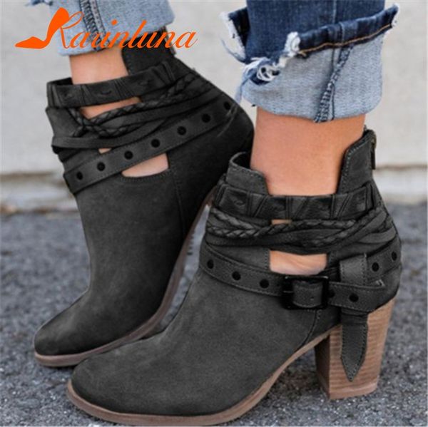 karin 2019 spring autumn women retro boots strap decoration 8cm high square heels vintage ankle boots female shoes woman, Black
karin 2019 spring autumn women retro boots strap decoration 8cm high square heels vintage ankle boots female shoes woman, Black