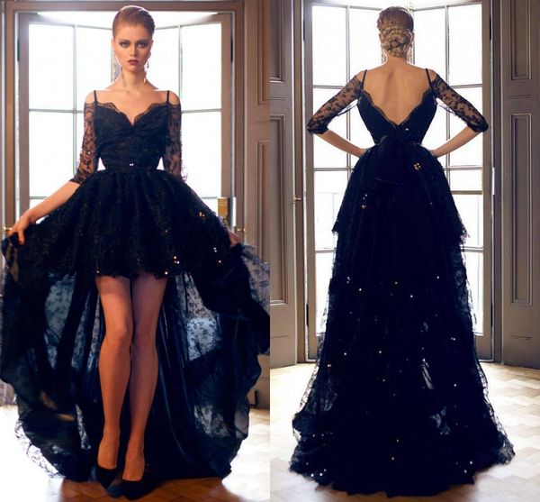 black prom dresses cold shoulder illusion half sleeves lace a line high low celebrity formal dress evening gowns new
black prom dresses cold shoulder illusion half sleeves lace a line high low celebrity formal dress evening gowns new