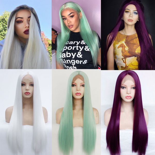 long straight lace front wig natural hairline glueless heat resistant synthetic hair blue fluorescent green orange white purple wig cosplay
long straight lace front wig natural hairline glueless heat resistant synthetic hair blue fluorescent green orange white purple wig cosplay