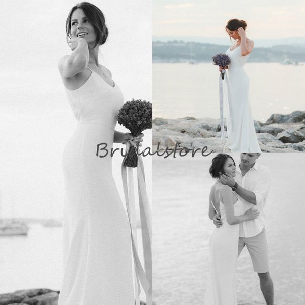 simple spaghetti straps beach wedding dresses deep v neck floor length low back boho wedding dresses 2019 sleeveless bridal gowns, White
simple spaghetti straps beach wedding dresses deep v neck floor length low back boho wedding dresses 2019 sleeveless bridal gowns, White