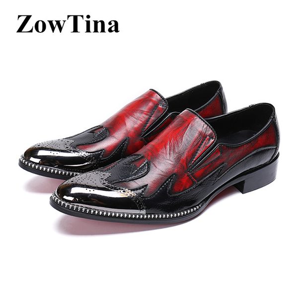 vintage handmade men oxford shoes slip on formal dress flats studded metal toe red leather wedding shoes size 46 zapatos hombre, Black
vintage handmade men oxford shoes slip on formal dress flats studded metal toe red leather wedding shoes size 46 zapatos hombre, Black
