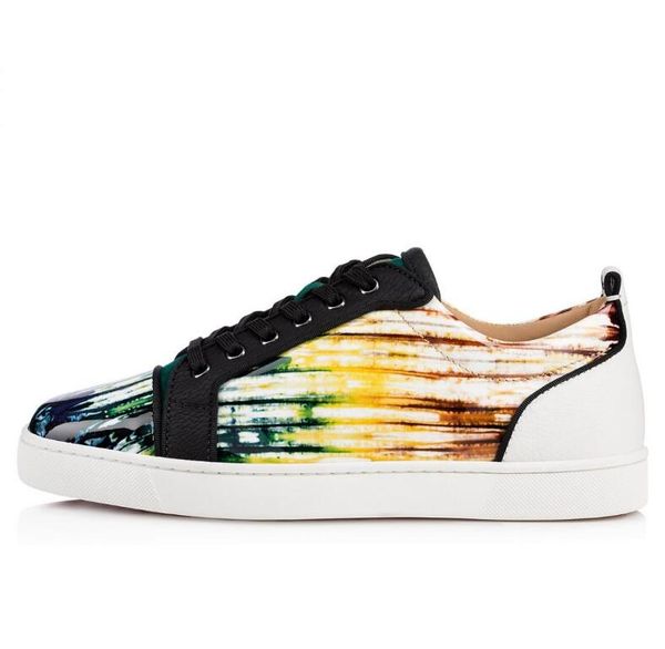 men's sports sneakers red bottom flats low cut shoes boy junior spikes graffiti printed patent leather junior leisure flat party dress, Black
men's sports sneakers red bottom flats low cut shoes boy junior spikes graffiti printed patent leather junior leisure flat party dress, Black